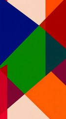 Obraz premium A High-Contrast Abstract Wallpaper Featuring Bold Blocks Of Color In Deep Crimson, Emerald Green, And Sapphire Blue, With A Sharp Geometric Layout And A Strong Graphic Design Approac.