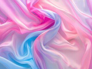 Obraz premium Soft, flowing silk fabric in shades of pink and blue, creating an elegant backdrop for fashion or design projects