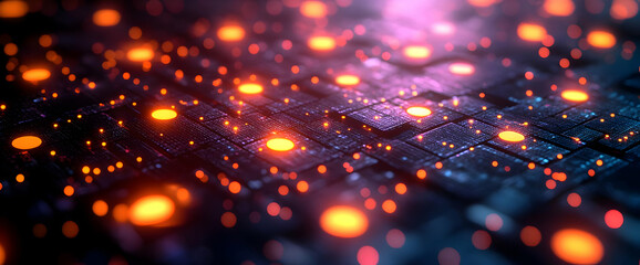 Fototapeta premium Abstract Glowing Digital Circuit Pattern