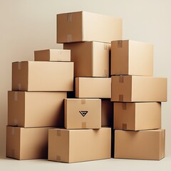 Stacked Cardboard Boxes Storage Shipping Supplies