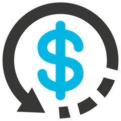 Rebate Glyph Blue Grey Icon