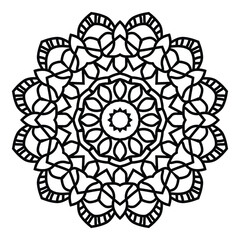 Circular pattern in form of mandala with flower for Henna, Mehndi, tattoo, decoration. 