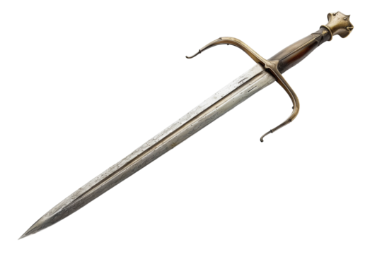 Sword or Rapier isolated on white background png transparent clipart.