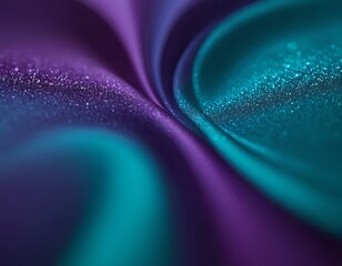 Abstract close-up of shimmering purple and teal fabric creating a luxurious and elegant flow.