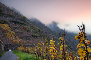 small cute white wooden chapel in a barren volcanic landscape. Sunrise, landscape shot of Ermita...