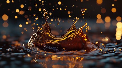 Liquid gold, An abstract splash of light, energy and captivating detail