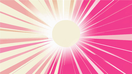 Obraz premium Vibrant vector illustration featuring a radiant background that gradates from a soft, creamy white to a bold, hot pink, with a seamless, smooth transition between the two colors, evoking a sense of en