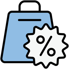 Discount Blue Black Icon