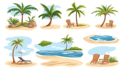 Obraz premium Tropical Island Scenes Relaxing Beach Views
