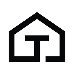 T house logo, The logo of home, T Alphabet house logo, residents, real estate, Home Logo, T real estate logo