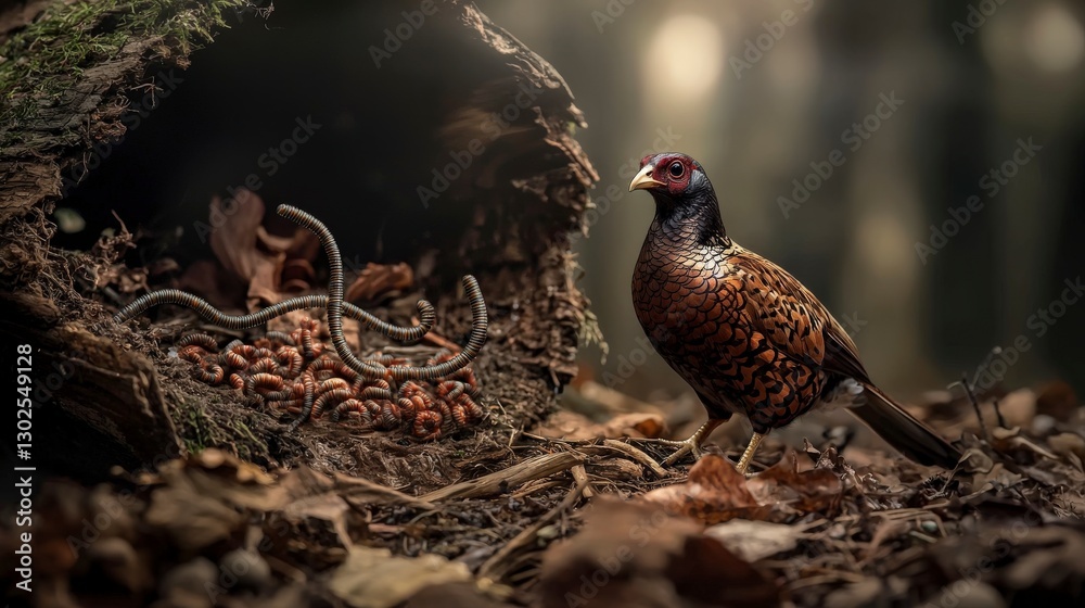 Poster bird nesting lifecycle in forest habitat educational diagram nature environment close-up view