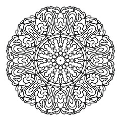 Indian antistress medallion. Abstract islamic flower, arabic henna design, yoga symbol. Collection of mandalas on white background. 