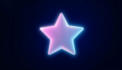 Obraz premium Glowing Star with Midnight Blue Background