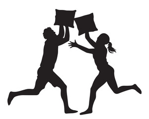 pillow fight vector
