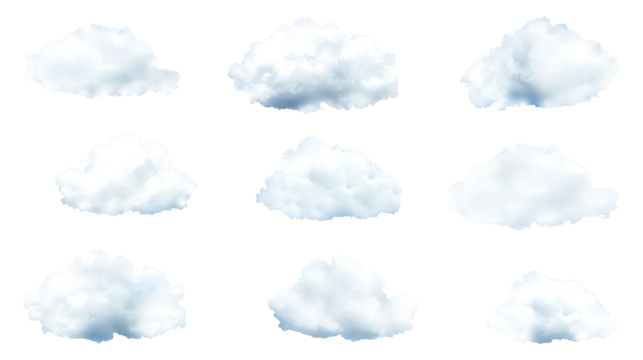 A serene sky in the afternoon with soft, puffy clouds scattered across a bright blue sky, creating a tranquil and calming atmosphere