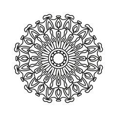 Flower Mandala. Vintage decorative elements. Oriental pattern, Mandala Coloring page. Circular pattern in form of mandala for Henna, Mehndi, tattoo, decoration.