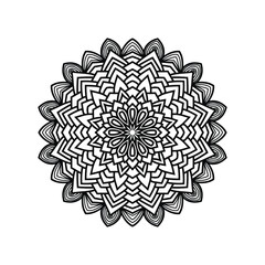 Circular pattern in form of mandala for Henna, Mehndi, tattoo, decoration. Decorative ornament in ethnic oriental style. Flower Mandala. Oriental pattern, Coloring book page.