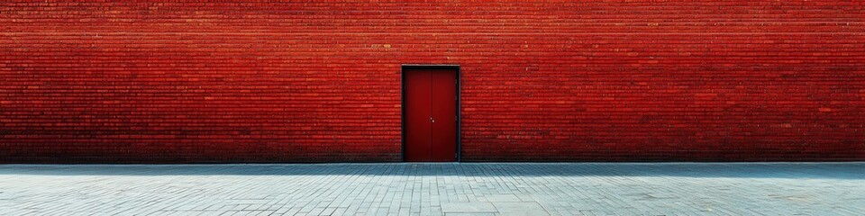 Scenic Panorama of a Red Brick Wall â€“ Expansive View of Textured Brickfronts in a Large-Scale Format
