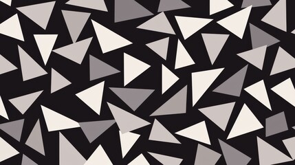 Abstract Geometric Black and White Triangular Pattern Background