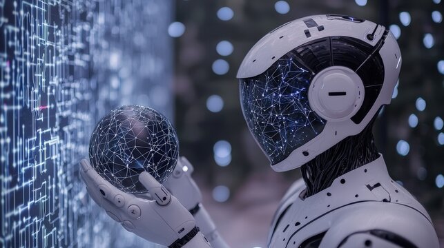 Artificial Intelligence in Data Science - A futuristic AI-powered system analyzing massive datasets for predictive modeling.