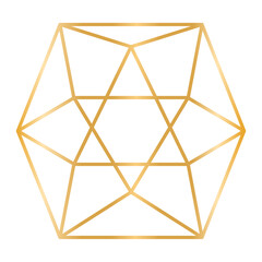 Geometric Gold Wireframe Shapes