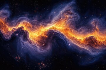 Stunning Colorful Nebula in Deep Space with Vibrant Swirling Patterns