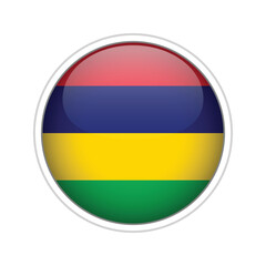 Glossy 3D vector flag of Mauritius with modern design