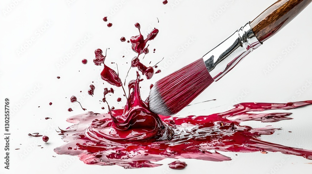 Poster dynamic brush dip action art studio photography creative environment close-up artistic expression