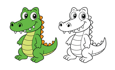 Obraz premium Playful Alligator Color Illustration