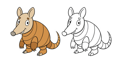  Unique Armadillo Coloring Illustration Design