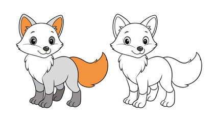  Charming Arctic Fox Coloring Art Design