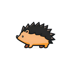 cute black brown hedgehog cartoon illustration