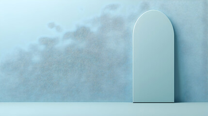 Abstract Blue Archway in Textured Room