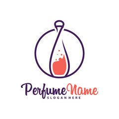 Perfume logo design vector illustration. Perfume logo concept template