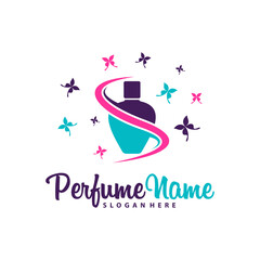 Perfume logo design vector illustration. Perfume logo concept template
