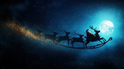 Naklejka premium Santa's Night Flight