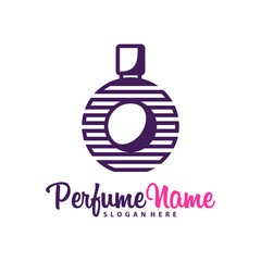 Perfume logo design vector illustration. Perfume logo concept template