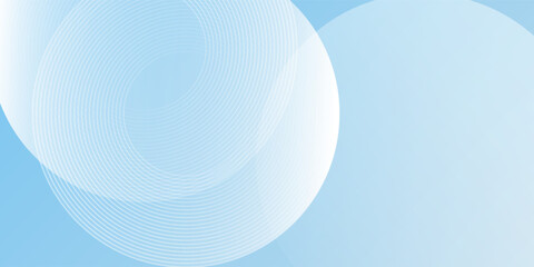 Abstract minimalist banner background, pastel colorful, blue and white gradations. Circle effect style geometric modern