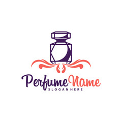 Perfume logo design vector illustration. Perfume logo concept template