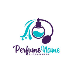Perfume logo design vector illustration. Perfume logo concept template