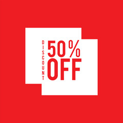 50% Off - Speech Bubble, Banner, Paper, Label Template. Vector Stock Illustration