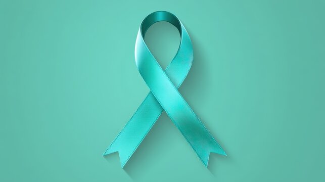 Turquoise teal ribbon symbolizing awareness and support for various causes. SAAM Day of Action