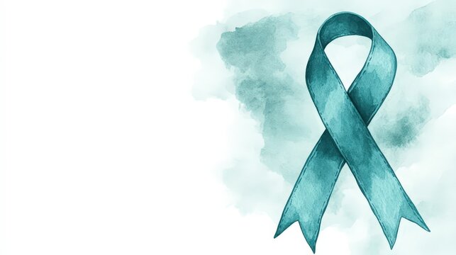 Creative teal ribbon on a watercolor background symbolizing awareness and support for various health issues. SAAM Day of Action
