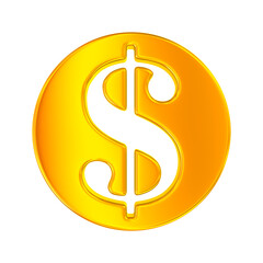 symbol dollar on white background. Isolated 3d illustration