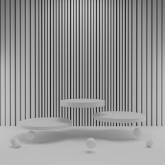 simple white 3D platform to clearly display a product