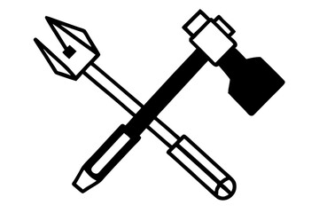 Masonry Tools Silhouette vector illustration