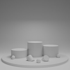 simple white 3D platform to clearly display a product