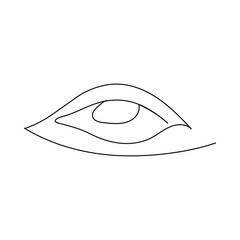 Eye vector icon, simple design. Vision symbol. Premium line icon. Simple pictogram of watching vector illustration eye continuous one line art