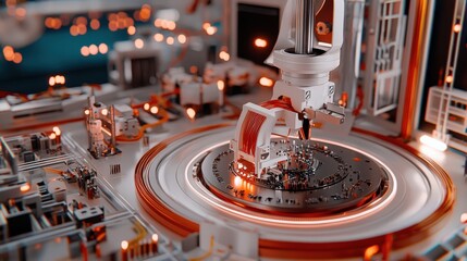 Factory - A state-of-the-art factory under construction with advanced automation and robotics.