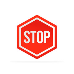 stop sign icon, colored flat vector. modern and minimalist design